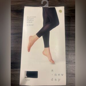 a new day Black Footless Opaque Tights